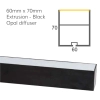 60mm x 70mm Aluminium Profile - Extrusions for LED Strip - Black