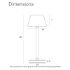 Telbix Briana Rechargeable Desk Lamp - Dimensions