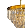 Ailia Imports Caden 600mm Aged Gold Clear Crystal Pendant Light - closeup