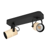 Eglo Lighting Cayuca Black / Light Wood Spotlights - 2 Light Spot 900437N