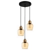 CLA Lighting Champan 3lt Cord drop pendant -  Amber Glass 