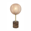Telbix Elwick Table Lamp - Brown Marble / Amber Glass