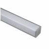 EXT-005 Corner Mounted Aluminium Extrusion - Silver with Opal diffuser