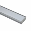 EXT-013 Wide recessed Aluminium Extrusion - Silver with Opal diffuser