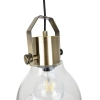 Ailia Imports - Gustav 1 Light pendant Antique Brass / Clear glass - closeup