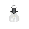 Ailia Imports - Gustav 1 Light pendant Matt Black / Clear Glass