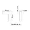 Inner corner dimensions