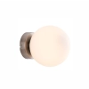 Mercator Lana 1 Light wall light - Satin Chrome with Opal glass