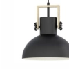 Eglo Lubenham 1 Light Pendant Black / Timber 43162N closeup