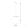 Oriel Lighting Phase Matte White Acrylic 300mm Ball Pendant Dimensions
