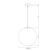 Oriel Lighting Phase Matte White Acrylic 400mm Ball Pendant Dimensions