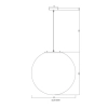 Oriel Lighting Phase Matte White Acrylic 500mm Ball Pendant Dimensions