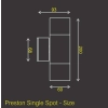 AE-4100 Preston Up/Down Light - Size