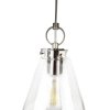 Ailia Imports Quest 1 Light pendant - Satin Chrome closeup