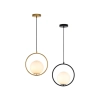 Mercator Lighting Edith Pendant Round Brass and Black