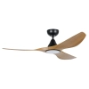 Eglo Lighting Surf DC Ceiling Fan with LED Light Kit - Black with Burmese Teak 