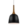 Telbix Polk PE20 Black/Timber Pendant Lights 200mm 