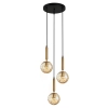 CLA Trattino1 3 Light Cord Drop Pendant light - Amber Glasses