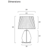 Telbix Veana Table Lamp - dimensions