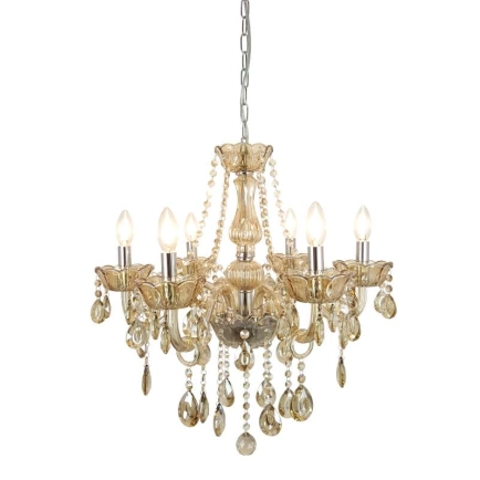 Allegra 6 Light Crystal Pendant Amber