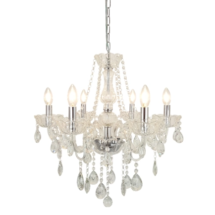 Allegra 6 Light Crystal Pendant Clear