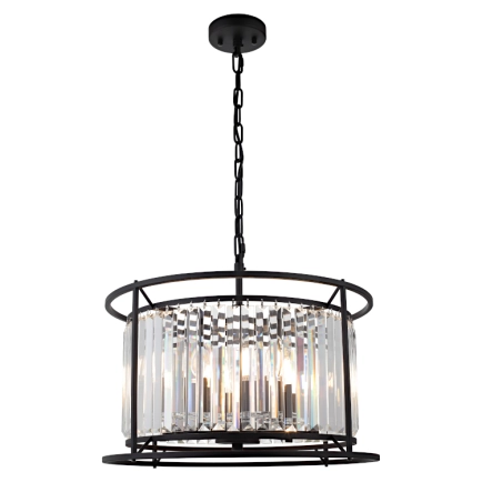 Cougar Lighting Amelia 6 Light Pendant Light Black / Crystal