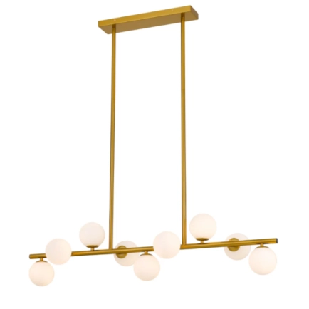 Telbix Lighting Moran 9 Light Brass/Opal Pendant