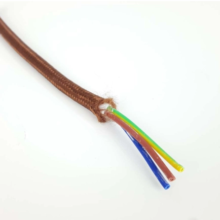 3 Core Brown Cloth Lighting Cable