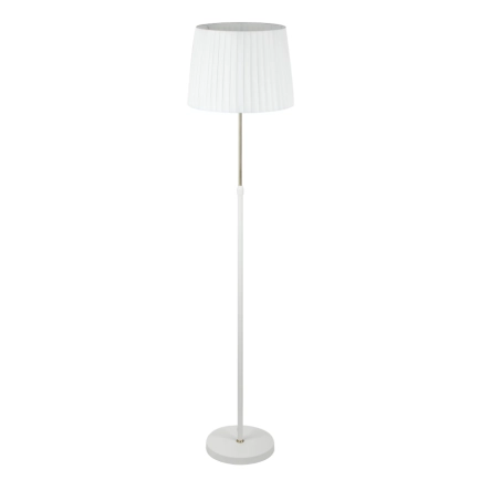 CLA Lighting Crecer Floorlamp White with Brass highlights - Pleated white shade