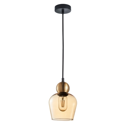 CLA Lighting Champan 1lt Pendant Amber Glass 