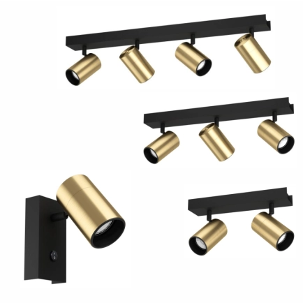 Eglo Lighting Cumaribo Black & Brass GU10 Spotlight group