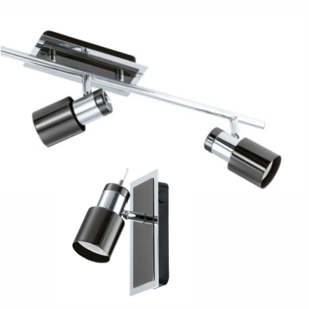 Eglo Davida1 Black / Chrome Spotlight Range GU10