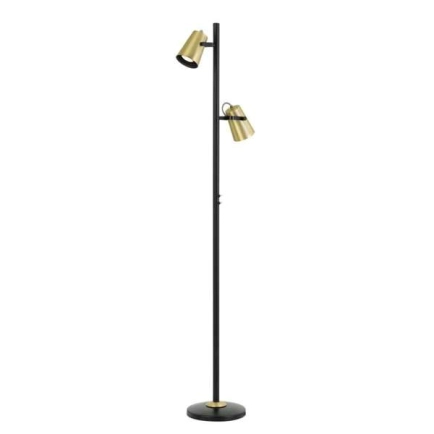 Telbix Lighting Deny 2lt Black and Brass Floor Lamp