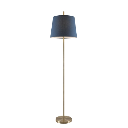 Telbix Dior Floor Lamp - Blue Shade - Antique Brass