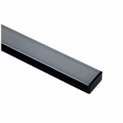EXT-002 Surface mounted Aluminium Extrusion - Black / Frosted