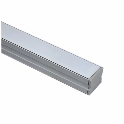EXT-004 Surface Mounted Extrusion - Silver with Opal diffuser