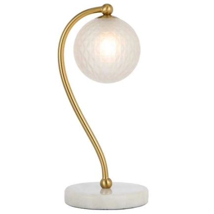 Telbix Lighting Felton White Marble Frost Tear Table Lamp