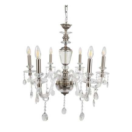 Ailia Imports Francesca 6 Light Crystal pendant