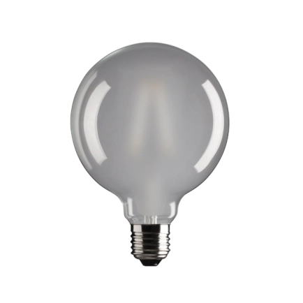 4W G125 Sphere E27 LED globe, in a 2700K warm white. E27 style lamp base, 240volt globe. High efficiency LED chips. 360 degree beam angle and frosted glass. This globe is not dimmable.