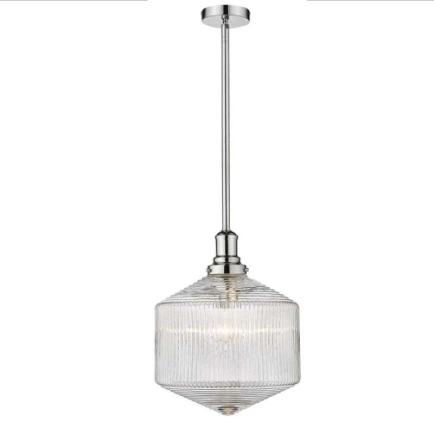 Lode - Jefferson Large Chrome / Clear Glass Pendant