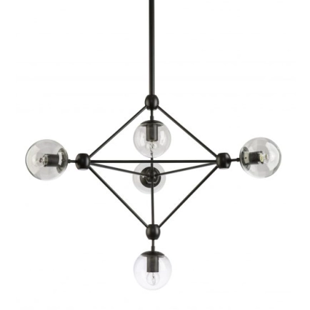 Fiorentino Lighting Klesh 5LT Black Pendant
