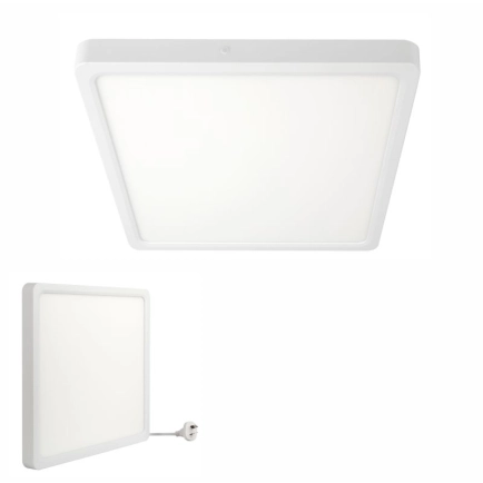 Telbix Lunos Square White LED Oyster Lights - 3 sizes