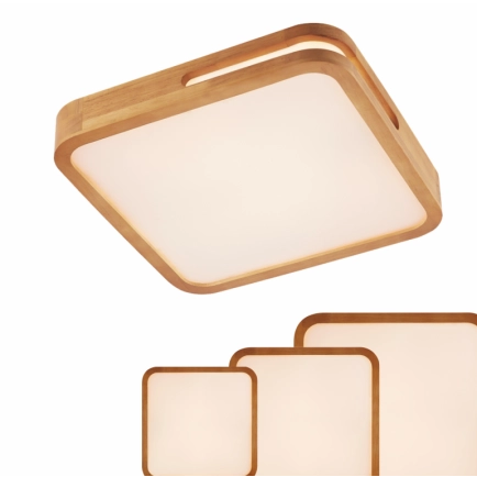 Telbix Lyric Teak Timber Square Oyster light - Group