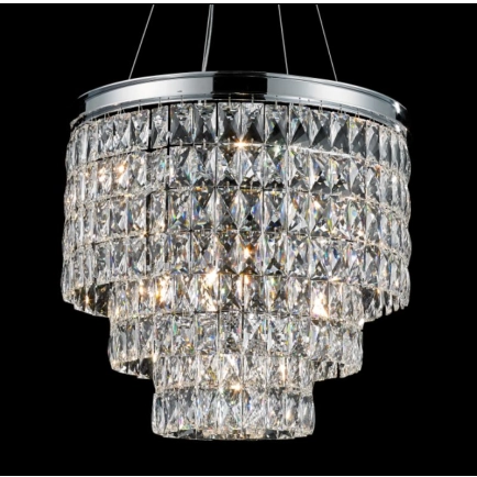Ailia Imports Madeline 500mm Chrome Crystal pendant light.