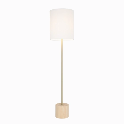 Mercator Flemington Floor Lamp - White shade / Timber base