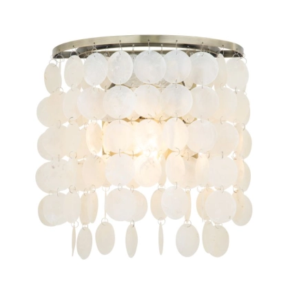 Vaucluse 1 Light Wall Light - Capiz shell and Antique Brass