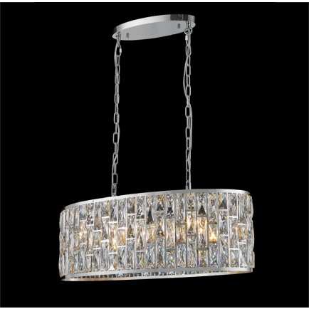 Ailia Imports - Neve Oval Crystal Pendant light