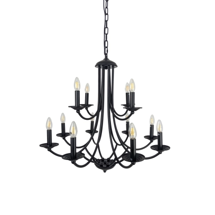 Ailia Imports - Oakford 12 Light matt black pendant light