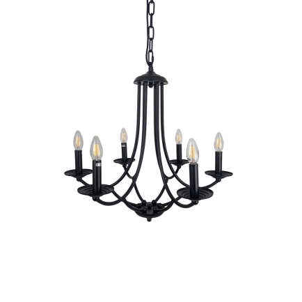 Ailia Imports - Oakford 6 light matt black pendant