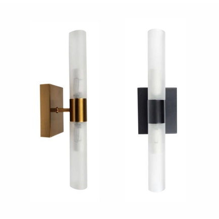 Ailia Imports Odette 2 Light Wall Light - Brushed Brass and Matt Black